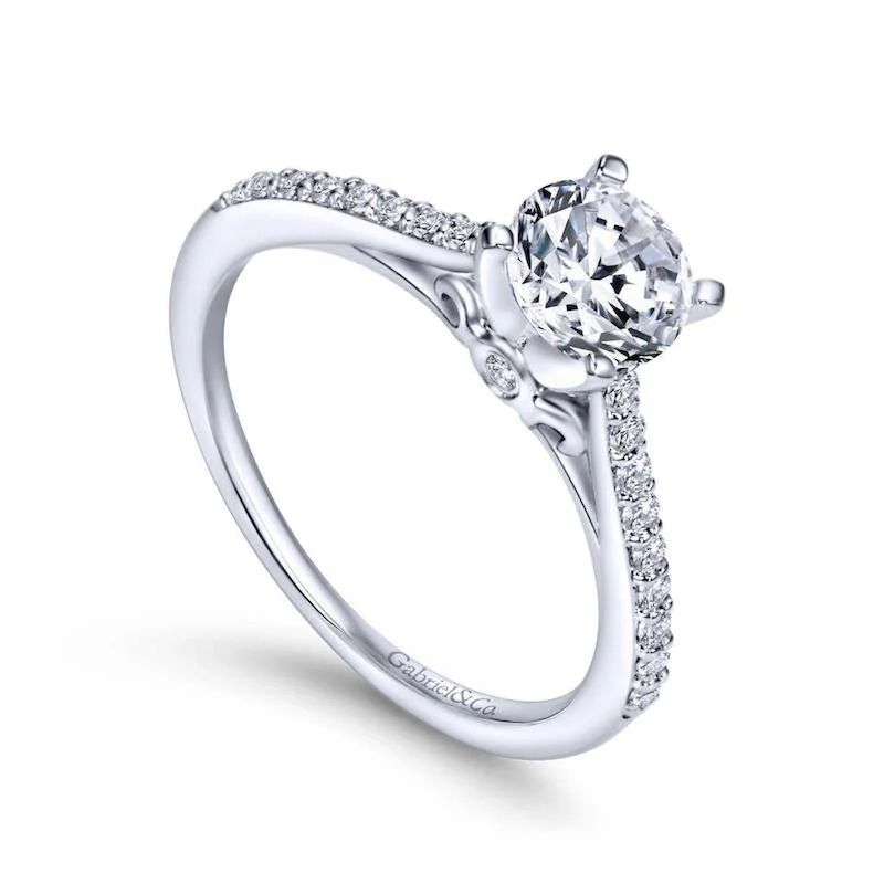 Gabriel & Co. 14k White Gold Contemporary Straight Engagement Ring - Image 3