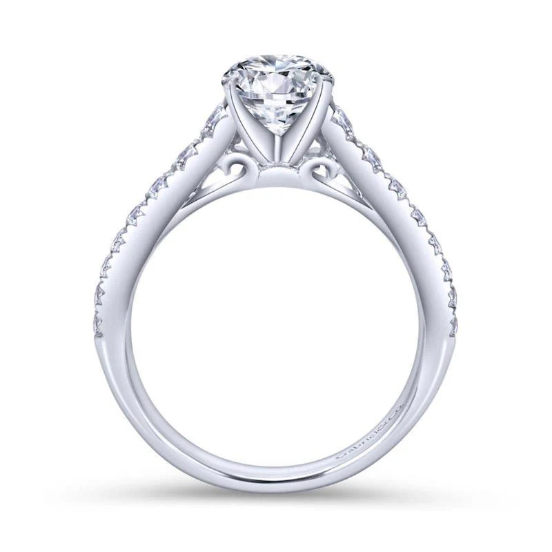 Gabriel & Co. 14k White Gold Contemporary Straight Engagement Ring - Image 2