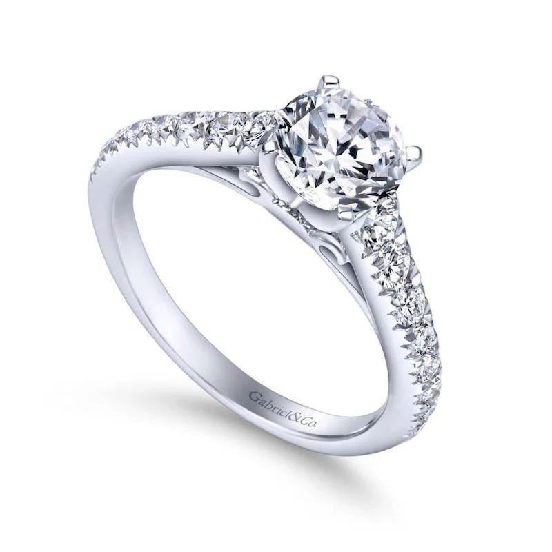 Gabriel & Co. 14k White Gold Contemporary Straight Engagement Ring - Image 3