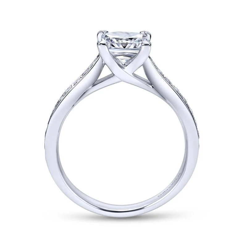 Gabriel & Co. 14k White Gold Contemporary Straight Engagement Ring - Image 2