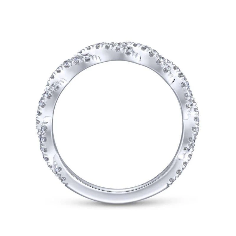 Gabriel & Co. 14k White Gold Contemporary Twist Wedding Band - Image 2