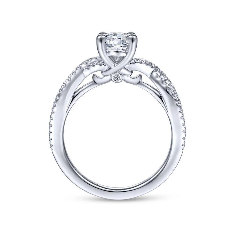 Gabriel & Co. 14k White Gold Contemporary Twisted Engagement Ring - Image 2