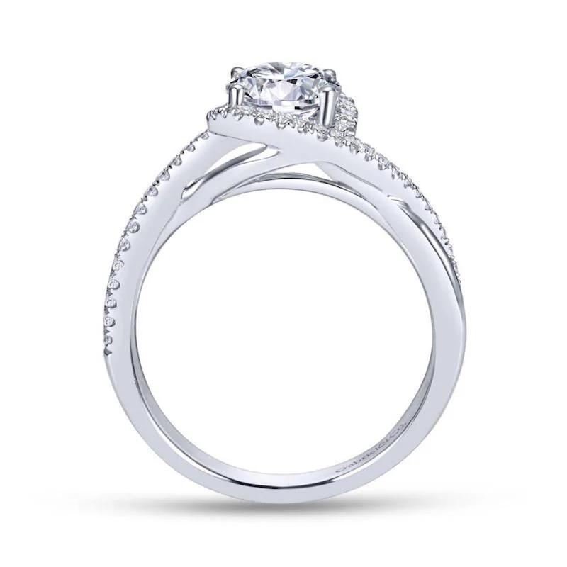 Gabriel & Co. 14k White Gold Contemporary Twisted Engagement Ring - Image 2