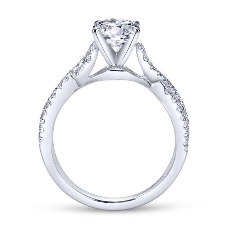 Gabriel & Co. 14k White Gold Contemporary Twisted Engagement Ring - Image 2