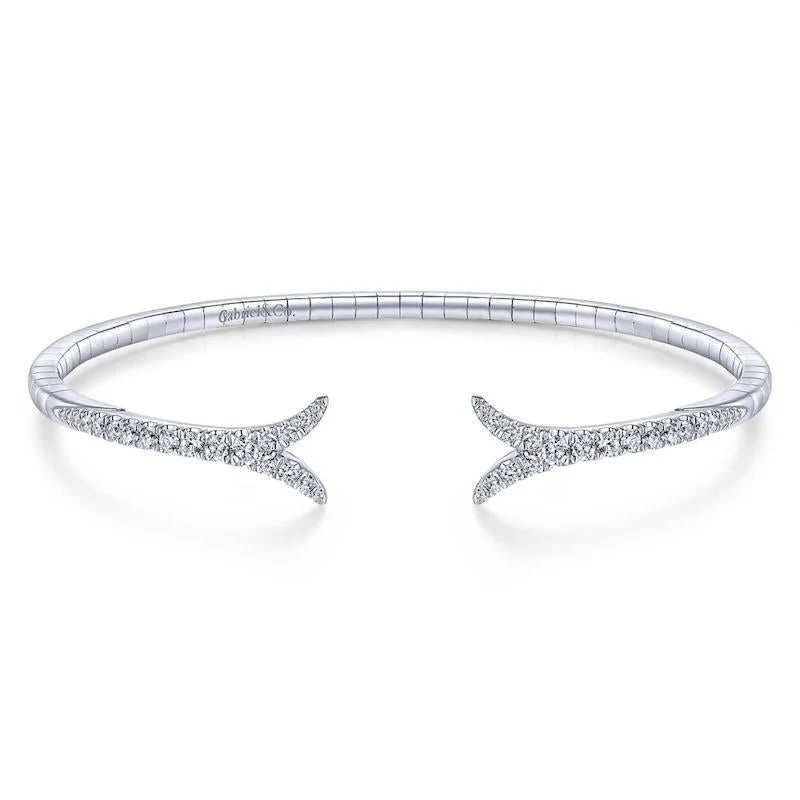 Gabriel & Co. 14k White Gold Demure Diamond Bangle Bracelet