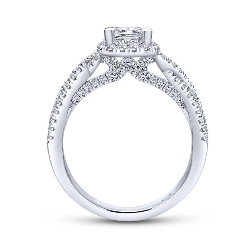 Gabriel & Co. 14k White Gold Entwined Criss Cross Engagement Ring - Image 2