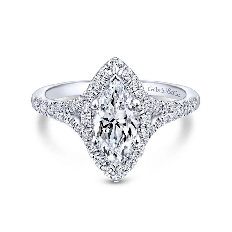 Gabriel & Co. 14k White Gold Entwined Halo Engagement Ring