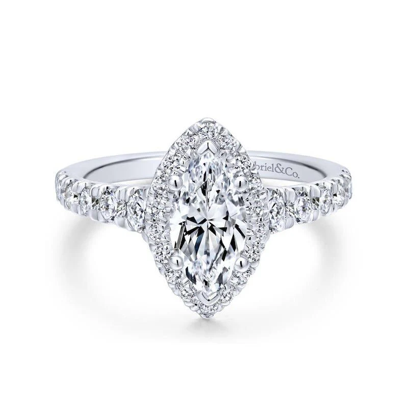 Gabriel & Co. 14k White Gold Entwined Halo Engagement Ring