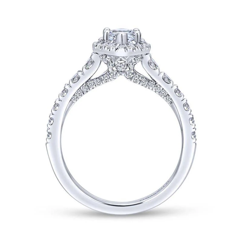 Gabriel & Co. 14k White Gold Entwined Halo Engagement Ring - Image 2