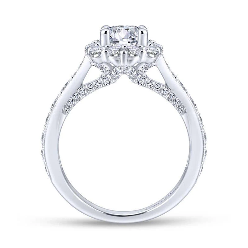 Gabriel & Co. 14k White Gold Entwined Halo Engagement Ring - Image 2