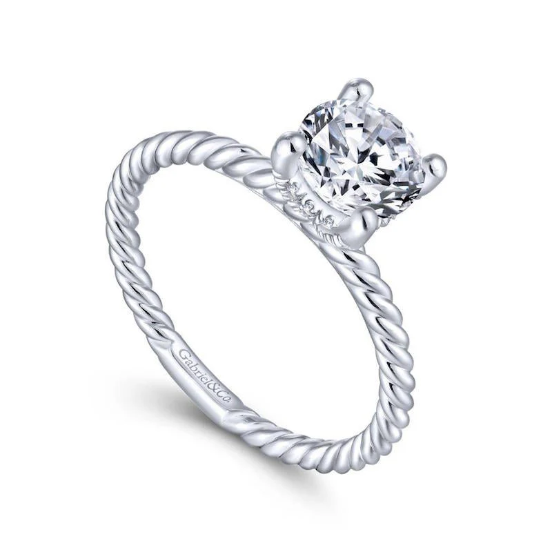 Gabriel & Co. 14k White Gold Hampton Solitaire Engagement Ring - Image 3
