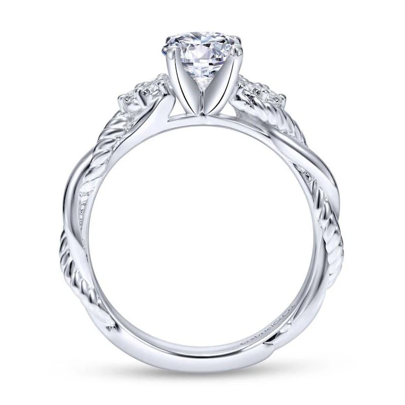 Gabriel & Co. 14k White Gold Hampton Twisted Engagement Ring - Image 2