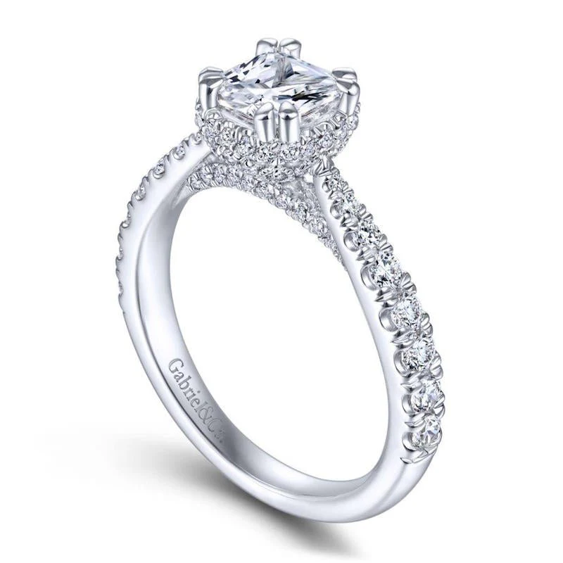 Gabriel & Co. 14k White Gold Infinity Straight Engagement Ring - Image 3