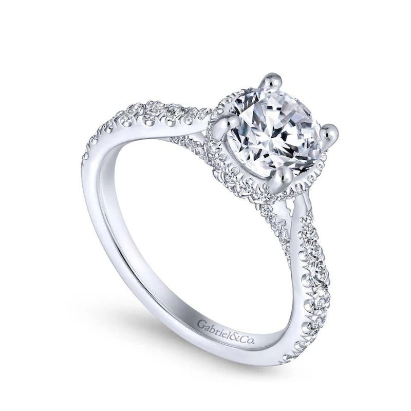 Gabriel & Co. 14k White Gold Infinity Straight Engagement Ring - Image 3