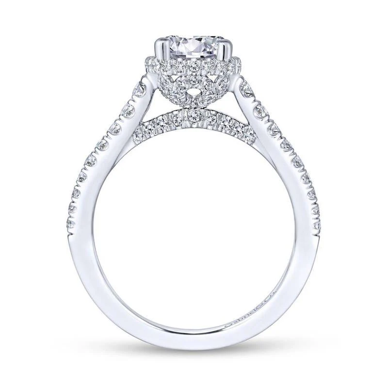 Gabriel & Co. 14k White Gold Infinity Straight Engagement Ring - Image 2