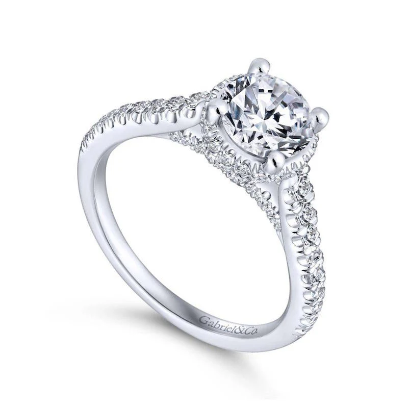 Gabriel & Co. 14k White Gold Infinity Straight Engagement Ring - Image 3
