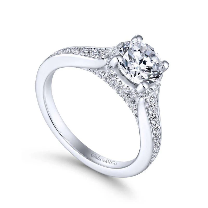 Gabriel & Co. 14k White Gold Infinity Straight Engagement Ring - Image 3