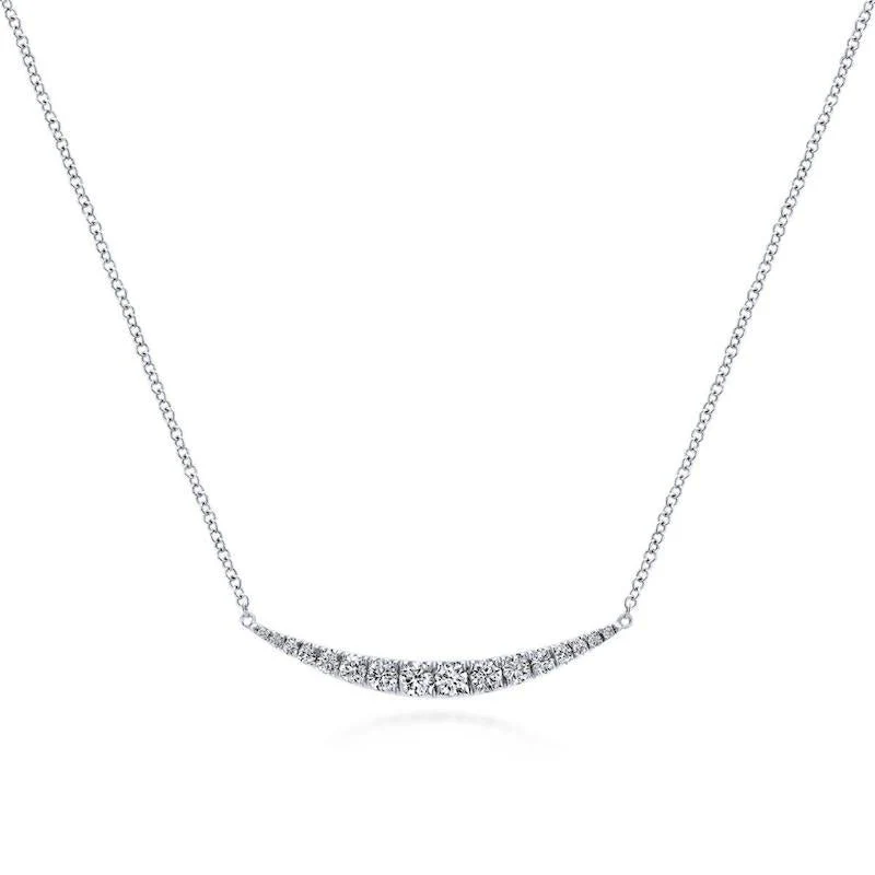 Gabriel & Co. 14k White Gold Lusso Diamond Bar Necklace