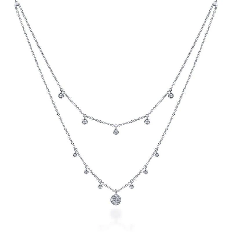 Gabriel & Co. 14k White Gold Lusso Diamond Necklace