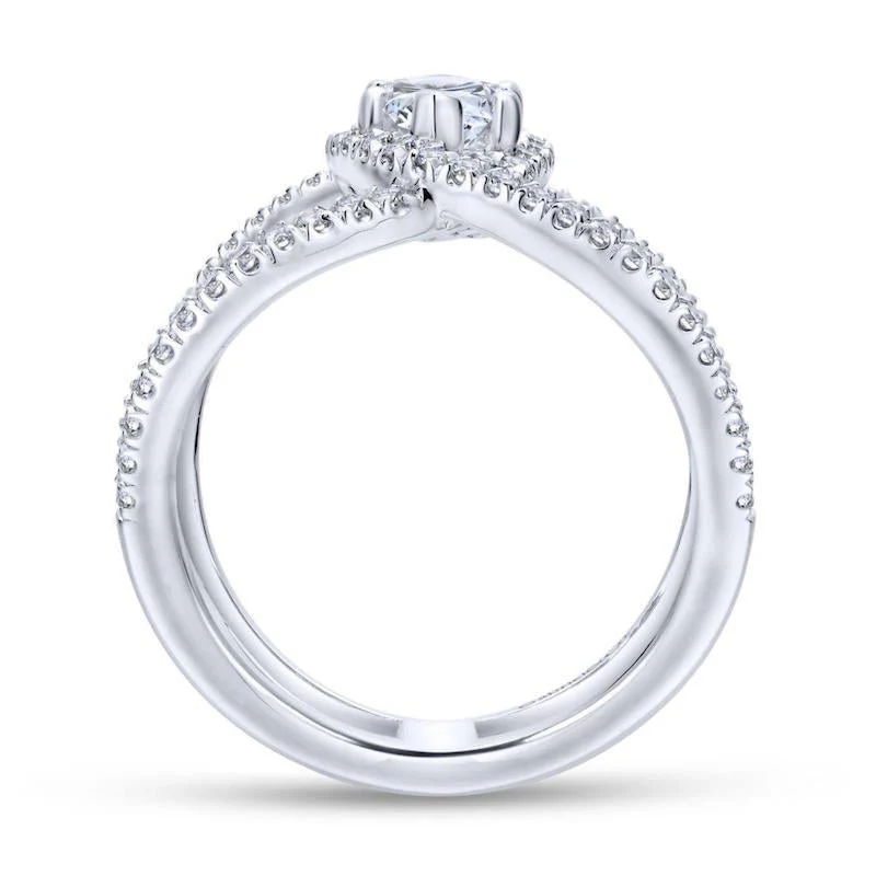 Gabriel & Co. 14k White Gold Nova Halo Engagement Ring - Image 2