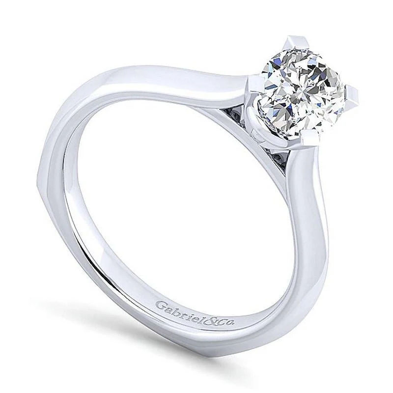 Gabriel & Co 14K White Gold Rina Solitaire Diamond Engagement Ring - Image 3