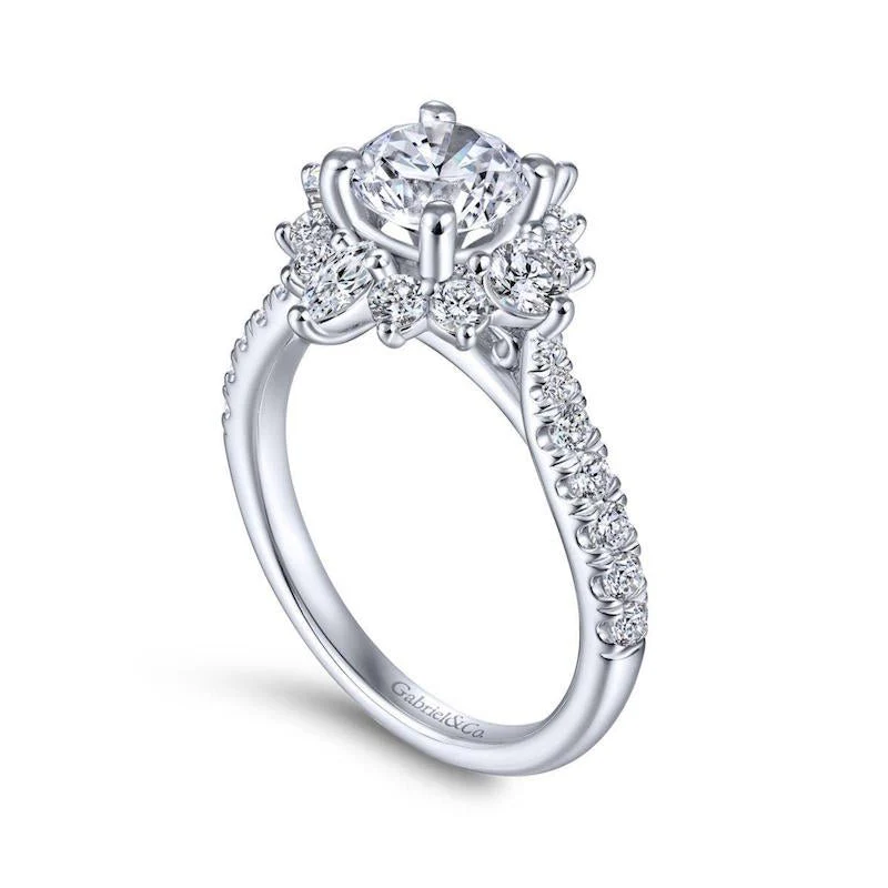 Gabriel & Co. 14k White Gold Starlight Halo Engagement Ring - Image 3
