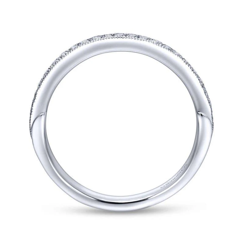 Gabriel & Co. 14k White Gold Victorian Anniversary Wedding Band - Image 2