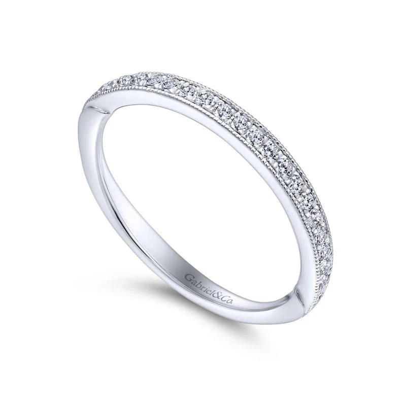 Gabriel & Co. 14k White Gold Victorian Anniversary Wedding Band - Image 3