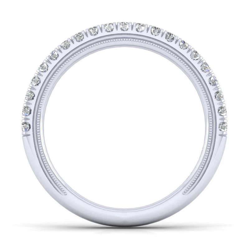 Gabriel & Co. 14k White Gold Victorian Anniversary Wedding Band - Image 2