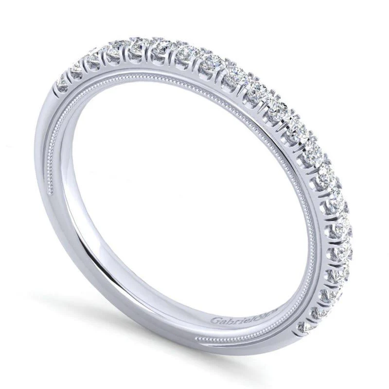Gabriel & Co. 14k White Gold Victorian Anniversary Wedding Band - Image 3