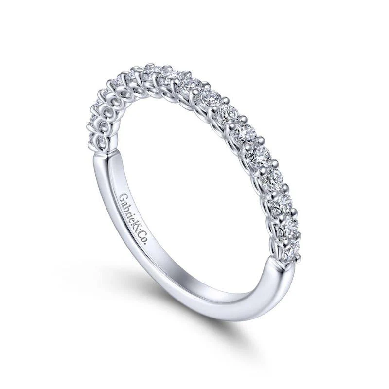 Gabriel & Co. 14k White Gold Wedding Band - Image 3