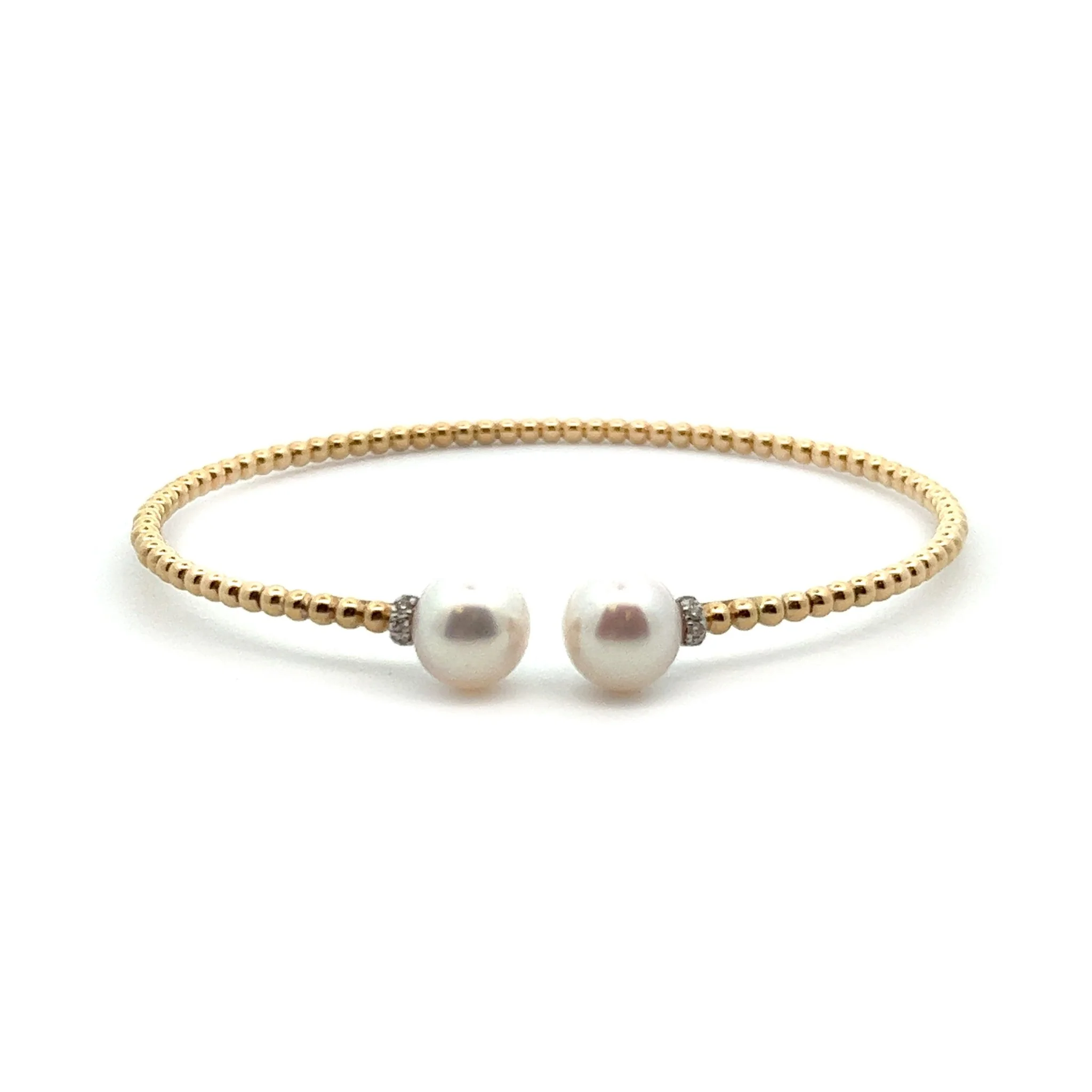 Gabriel & Co. 14k Yellow Gold Bujukan Bangle Bracelet with Pearls