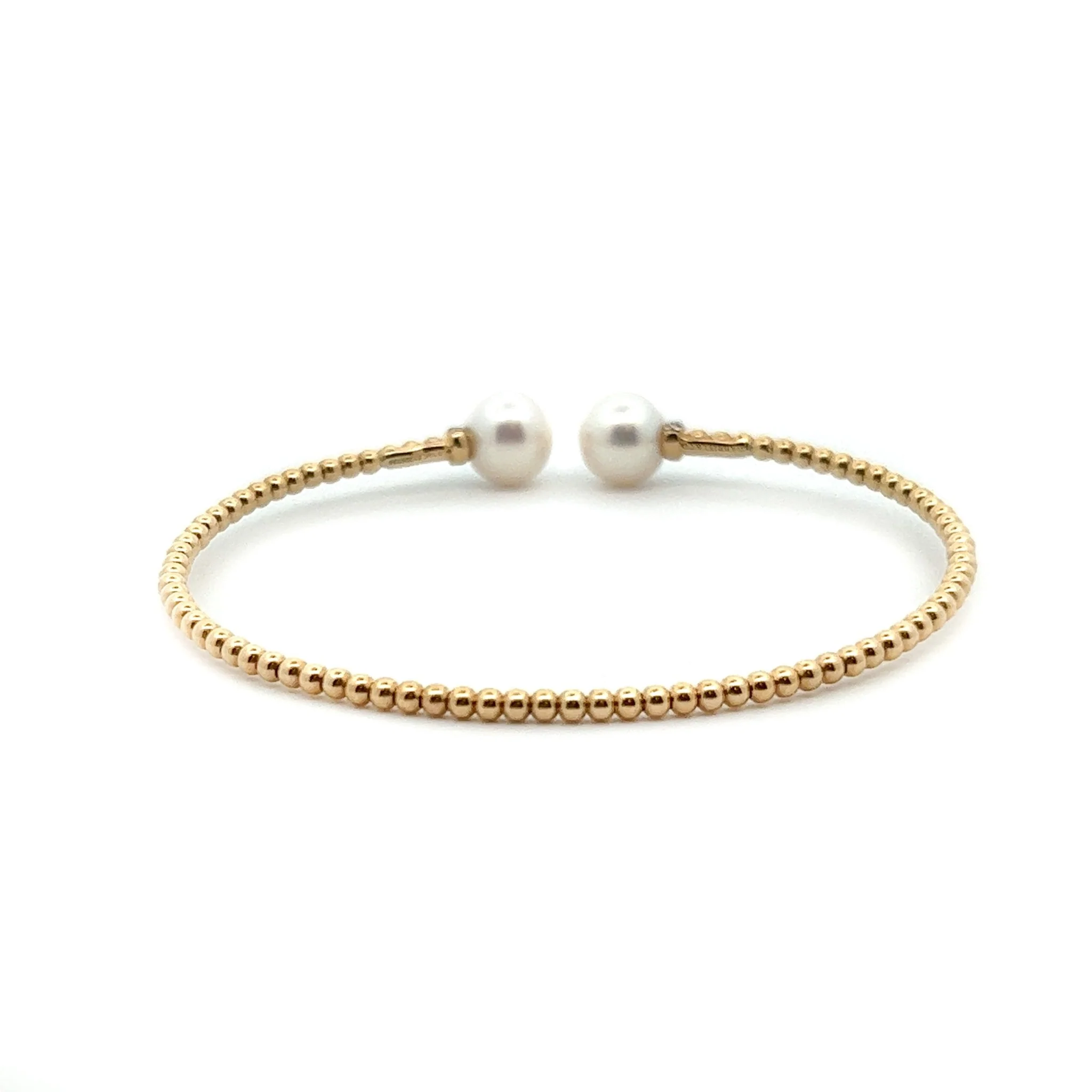 Gabriel & Co. 14k Yellow Gold Bujukan Bangle Bracelet with Pearls - Image 2