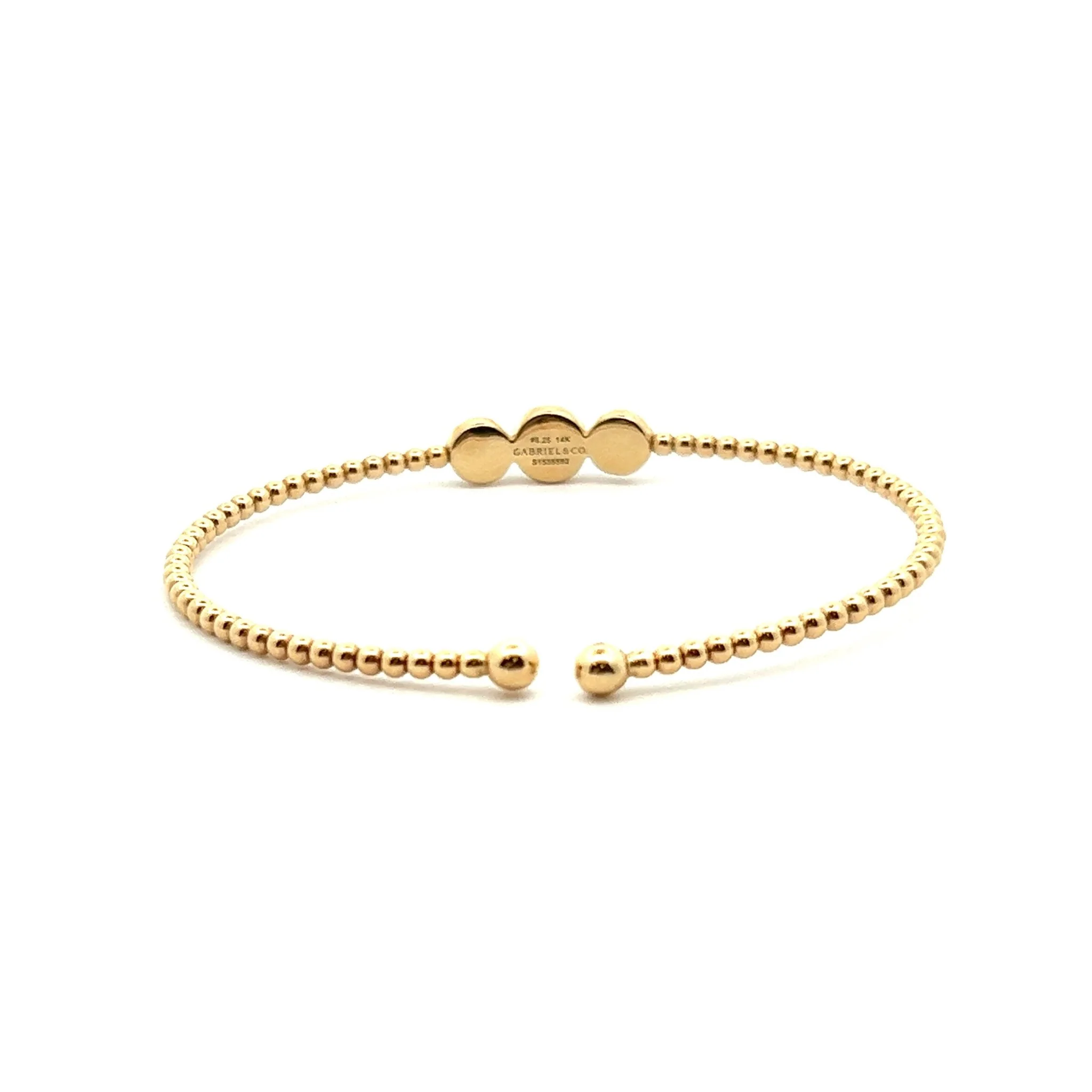 Gabriel & Co. 14k Yellow Gold Bujukan Bangle Bracelet with Stone Pave Diamonds - Image 2