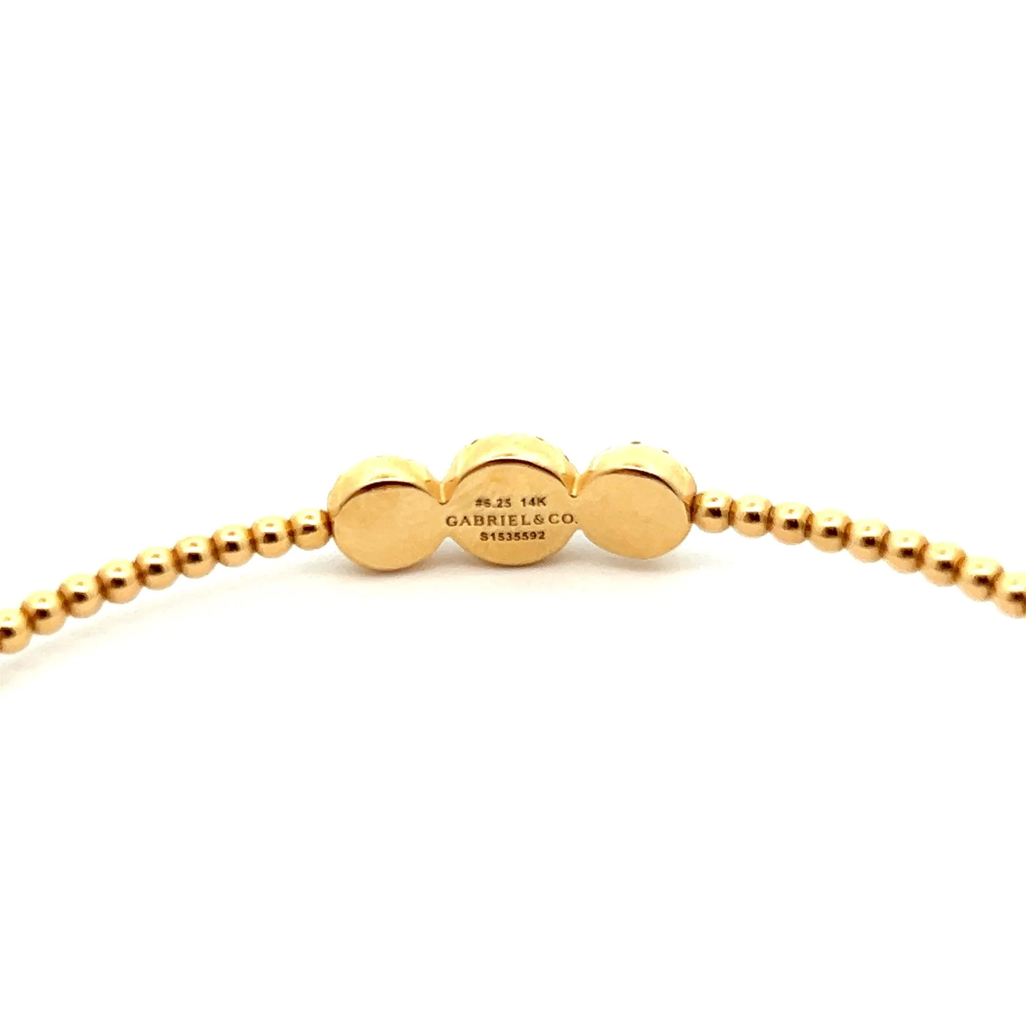 Gabriel & Co. 14k Yellow Gold Bujukan Bangle Bracelet with Stone Pave Diamonds - Image 3