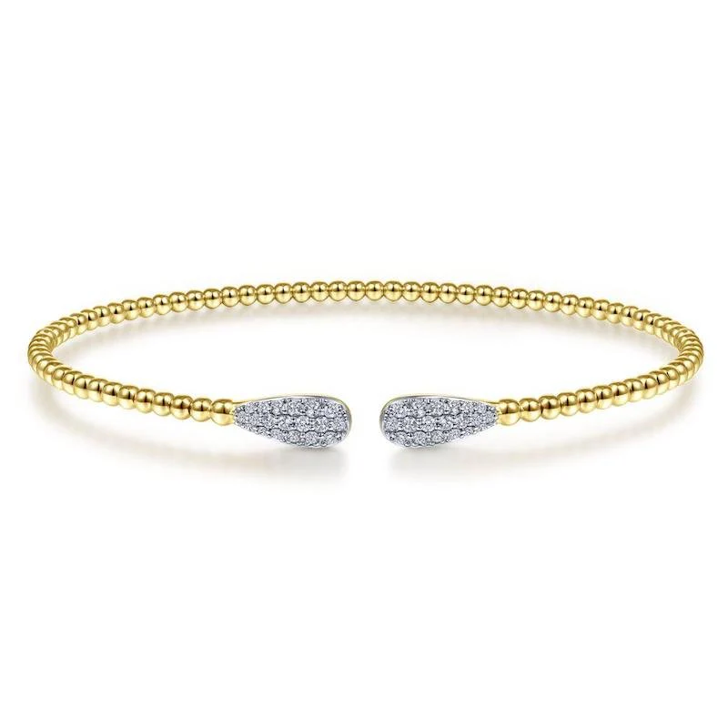 Gabriel & Co. 14k Yellow Gold Bujukan Diamond Bangle Bracelet