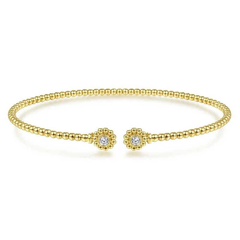 Gabriel & Co. 14k Yellow Gold Bujukan Diamond Bangle Bracelet