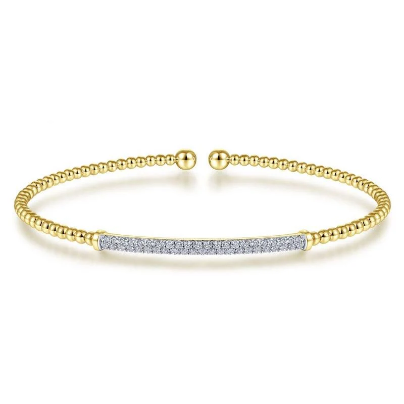Gabriel & Co. 14k Yellow Gold Bujukan Diamond Bangle Bracelet