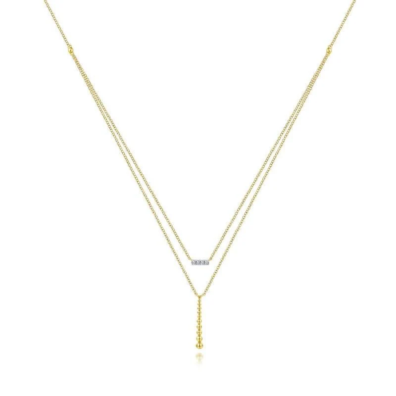 Gabriel & Co. 14k Yellow Gold Bujukan Diamond Necklace
