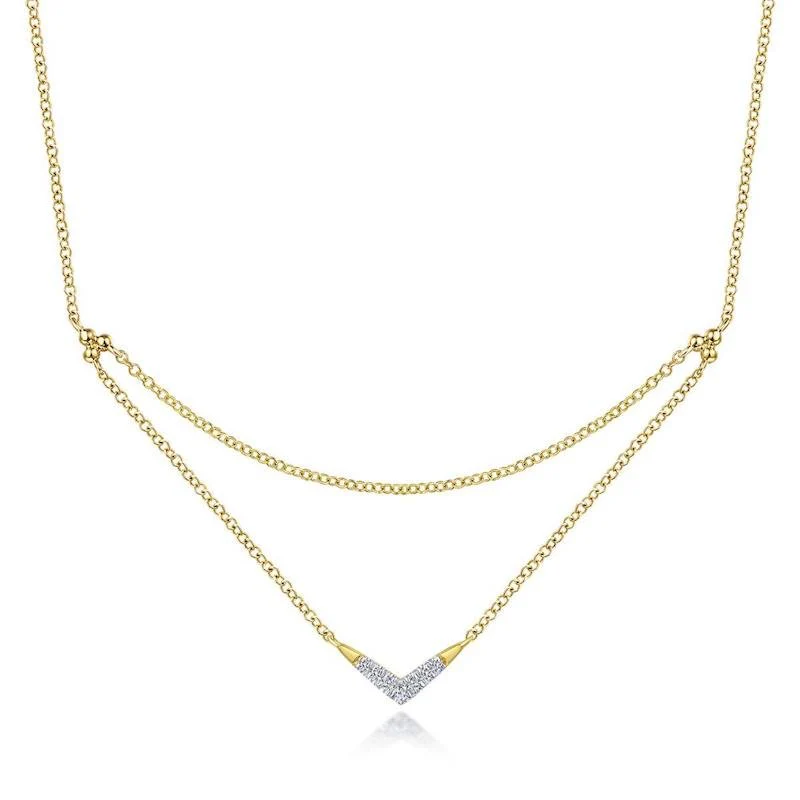 Gabriel & Co. 14k Yellow Gold Contemporary Diamond Necklace
