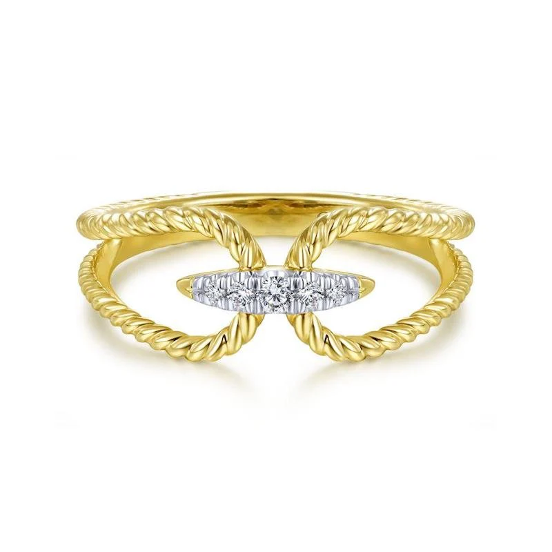 Gabriel & Co. 14k Yellow Gold Hampton Diamond Ring