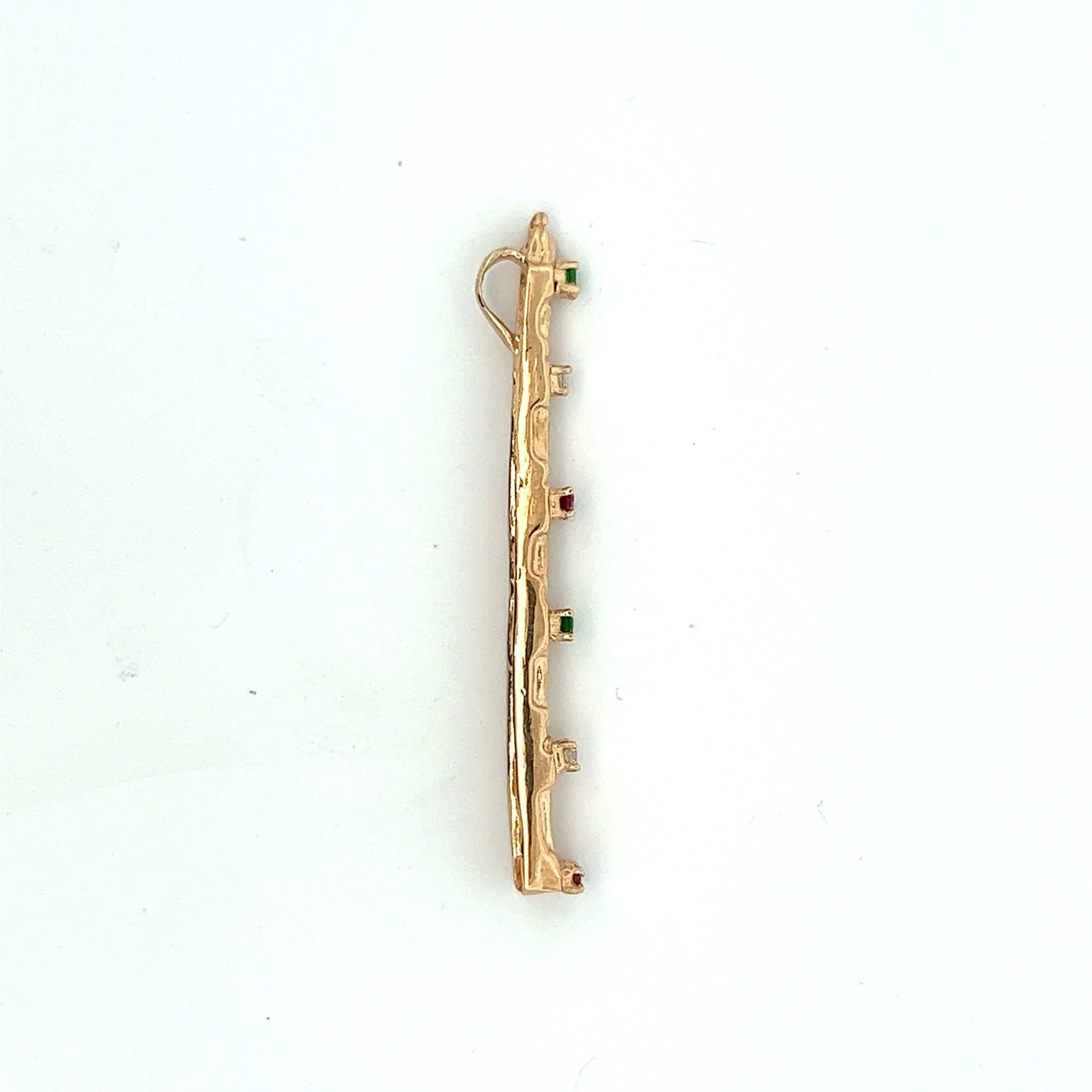Gold Giglio Charm with Italian Flag Color Stone /B1 - Image 2