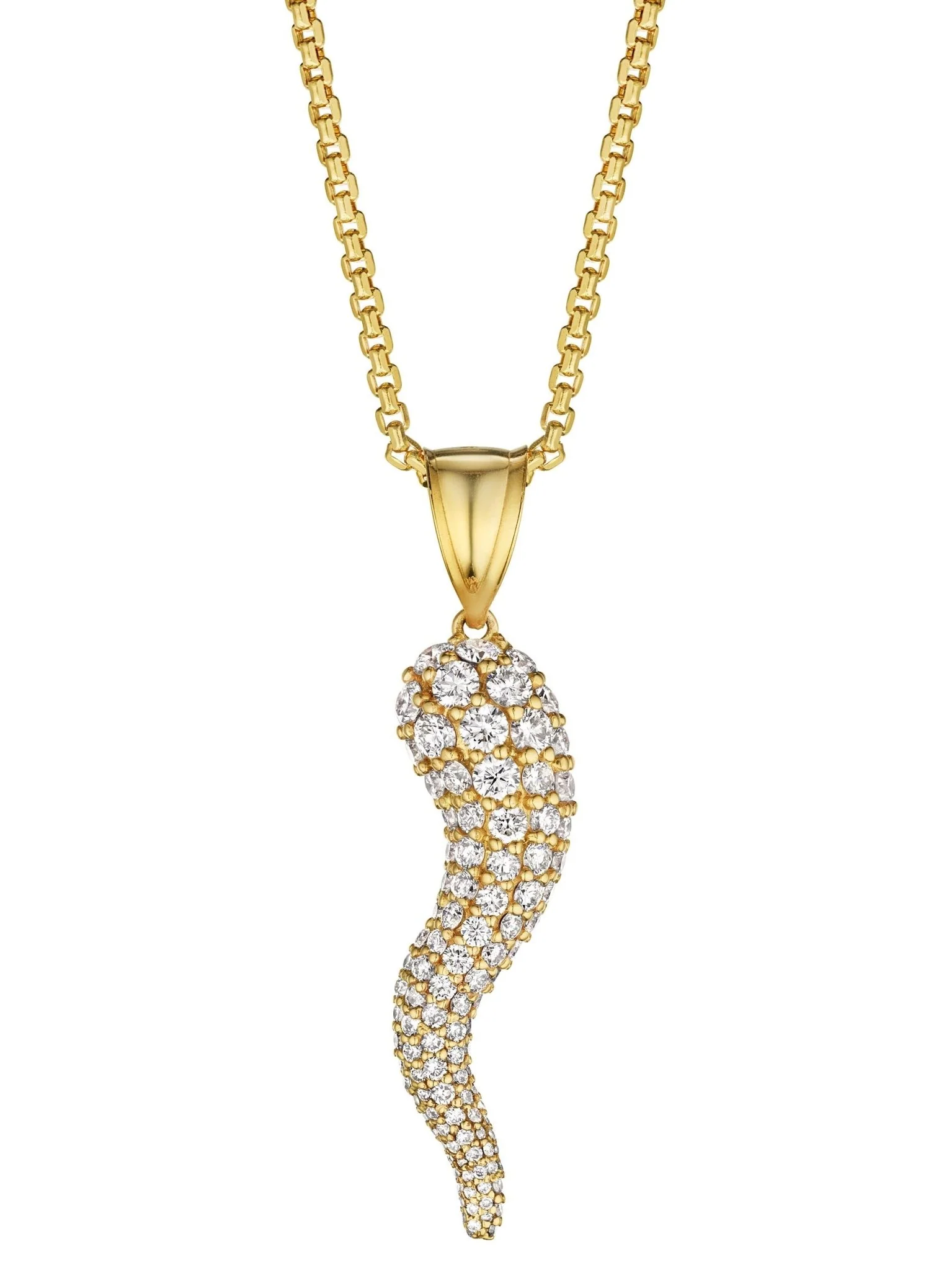Grand Diamond Italian Horn Pendant
