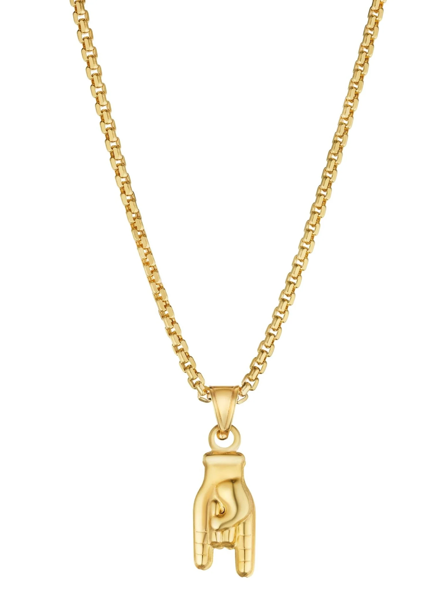14K Gold Sign Of The Horns Pendant - Image 3