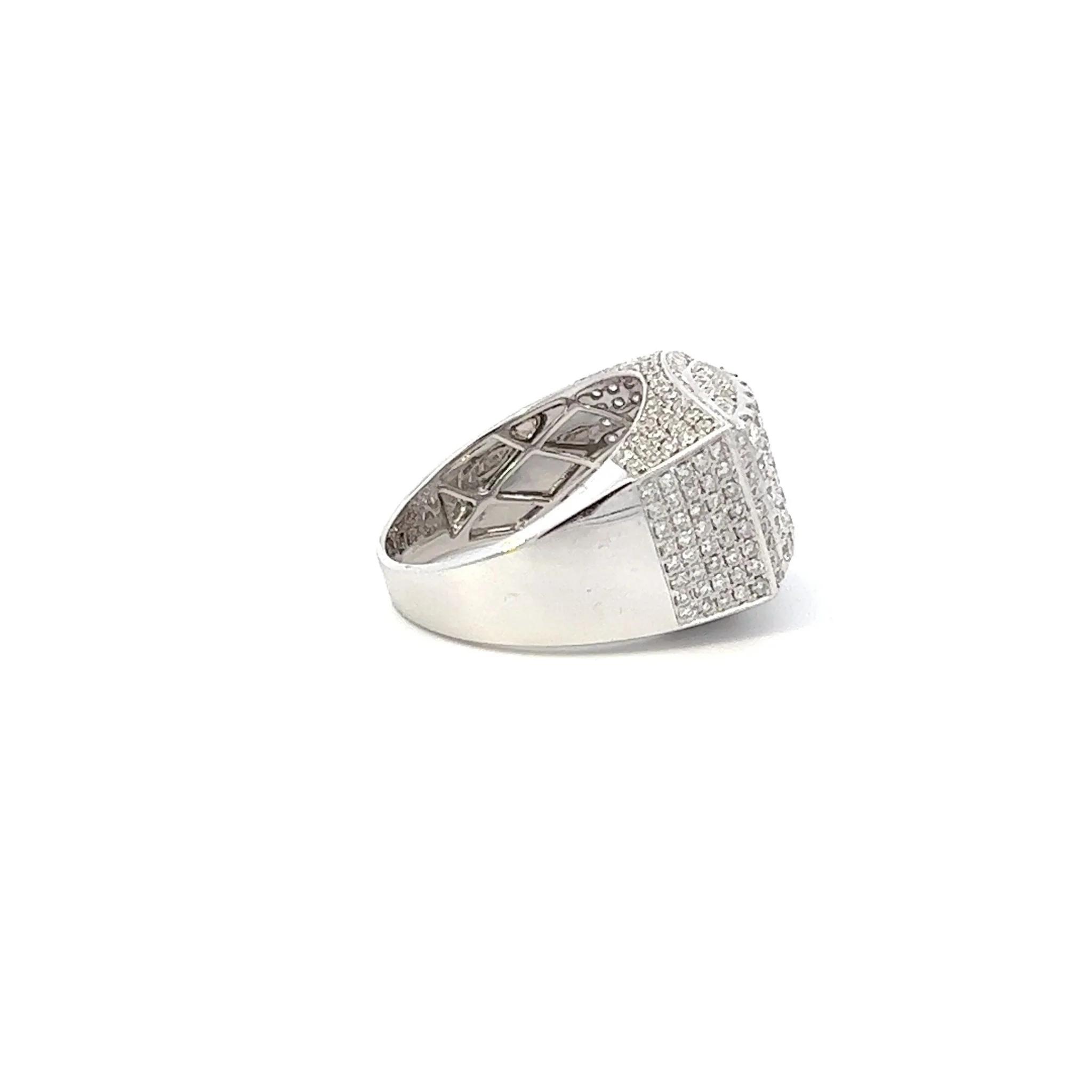 Men's 14Karat White Gold Pave Ring - Image 2