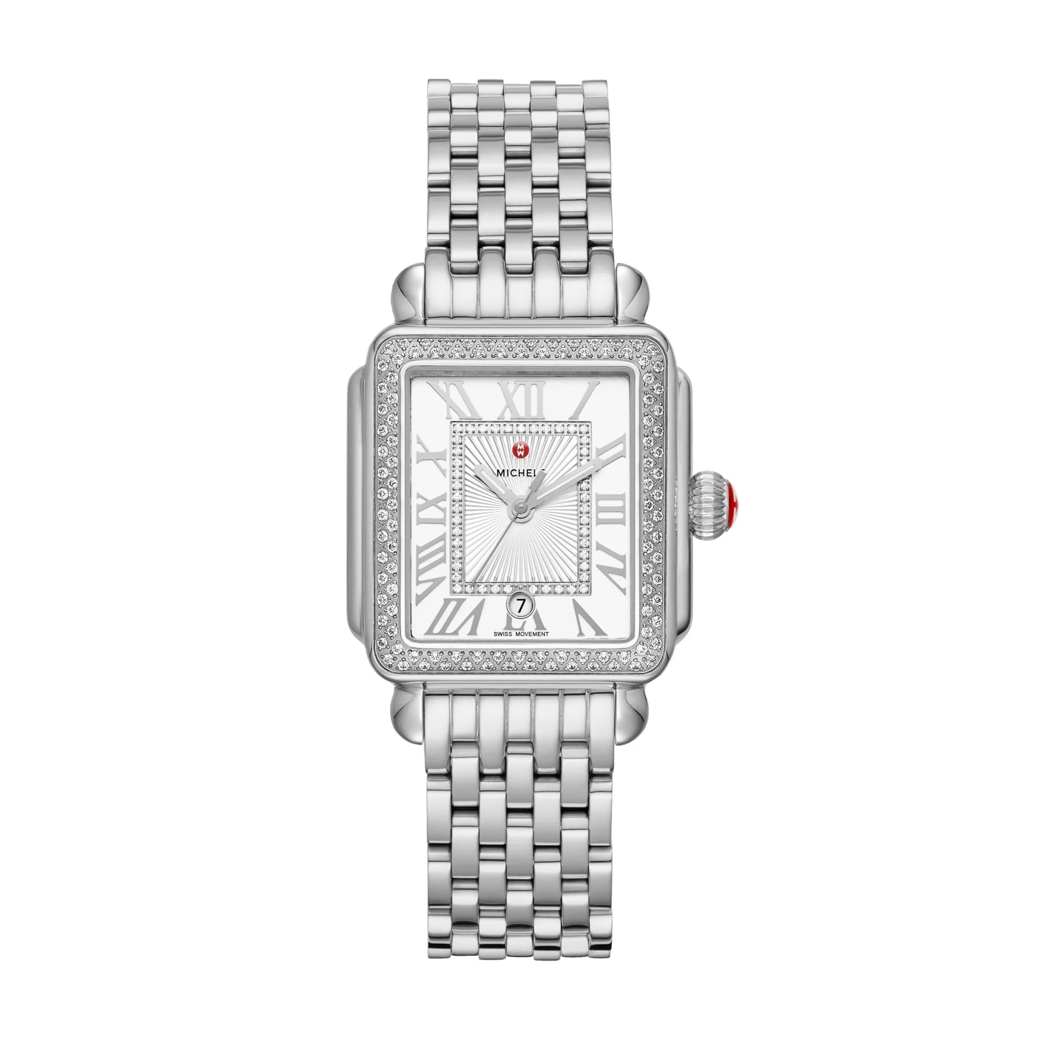 Michele Deco Madison Stainless Diamond Watch