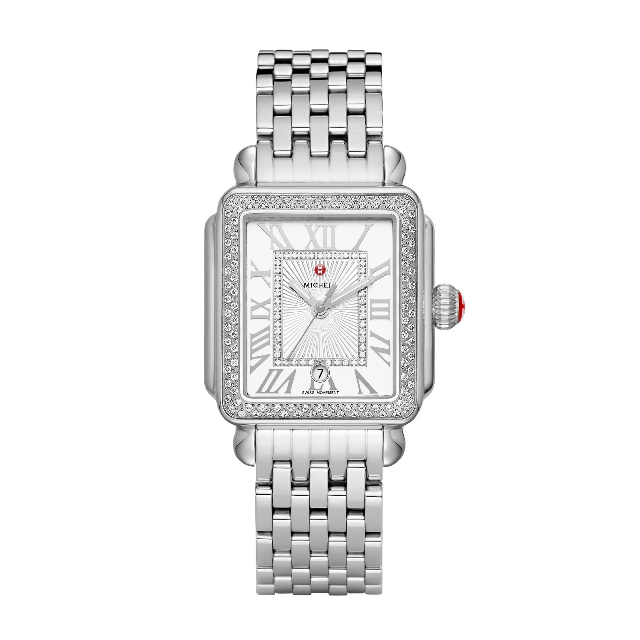 Michele Deco Madison Mid Stainless Diamond Watch
