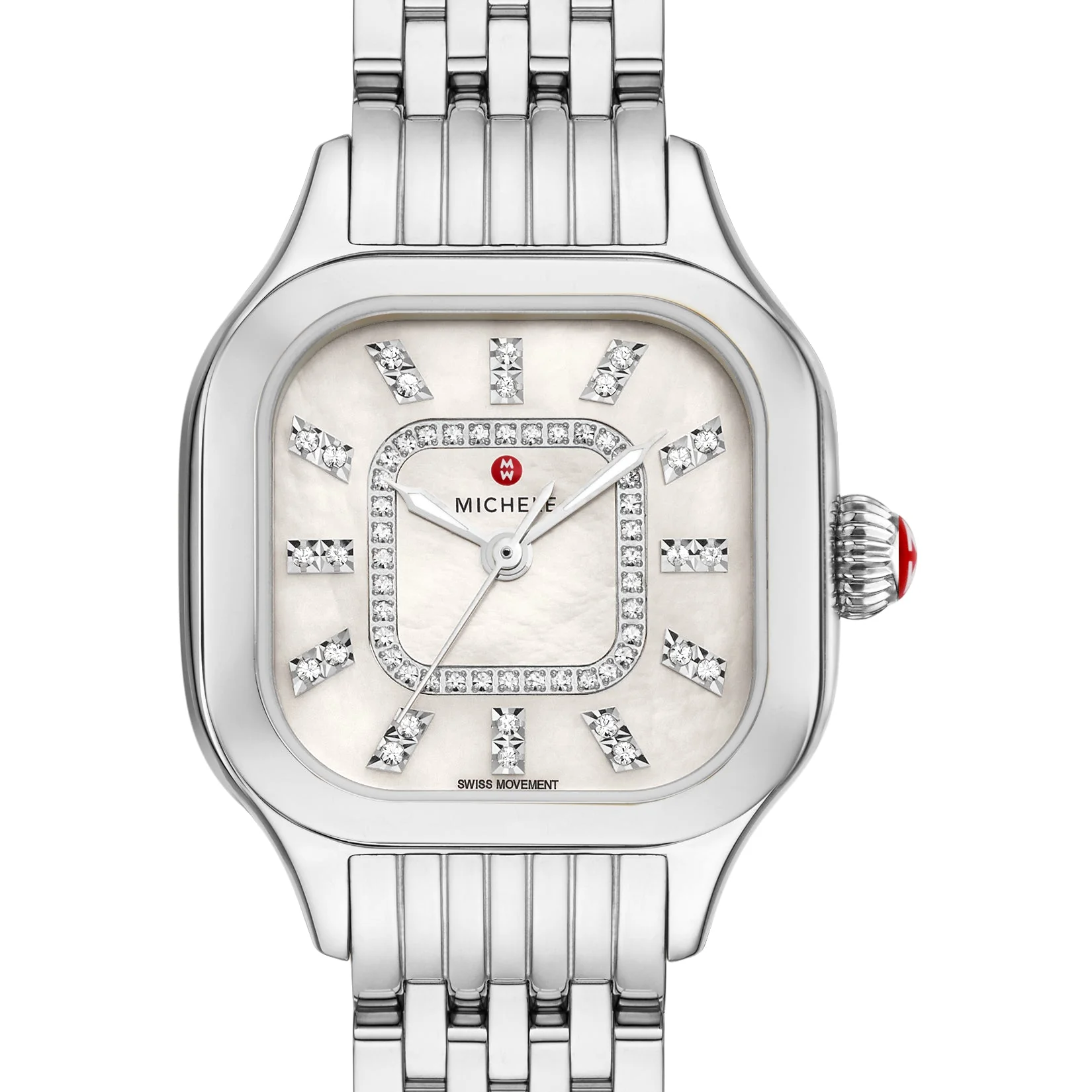 Michele Meggie Stainless Steel Diamond Dial Watch - Image 3
