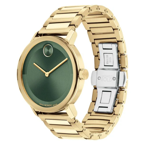 Movado BOLD Evolution Green Dial Gold Ionic-Plated Stainless Steel Bracelet Watch | 40mm | 3601156 - Image 2