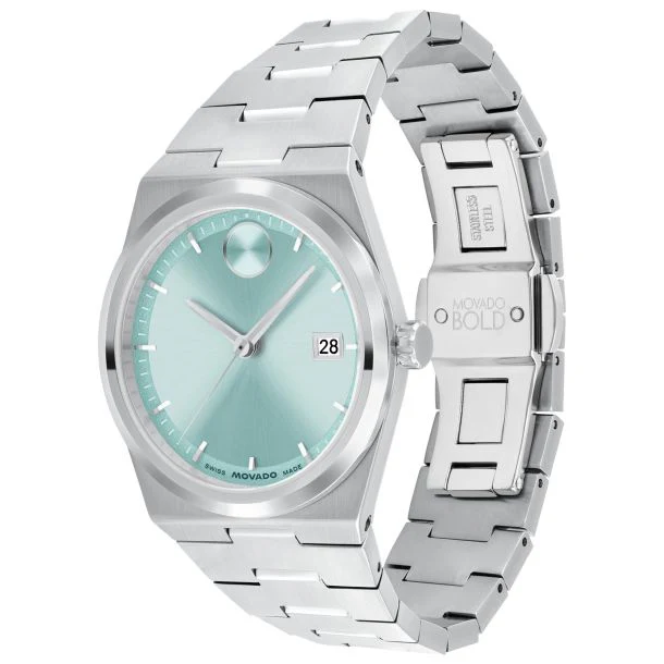 Movado Bold Quest Blue Dial Stainless Steel Bracelet Watch 35mm - 3601186 - Image 2